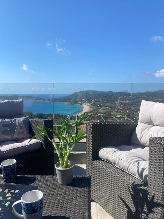 Haut de Villa - Vue mer avec Coucher de Soleil Cargèse Exterior foto